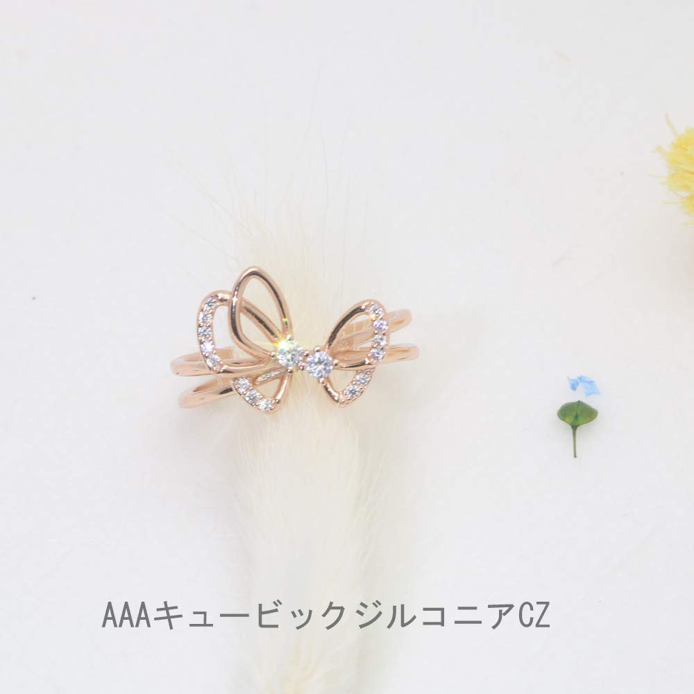 e135 指輪 レディース 人気 蝶々シルバー925 CZキュービックジルコニア Amazon | [Z.Angie] 蝶々 指輪 チョウ リング レディース